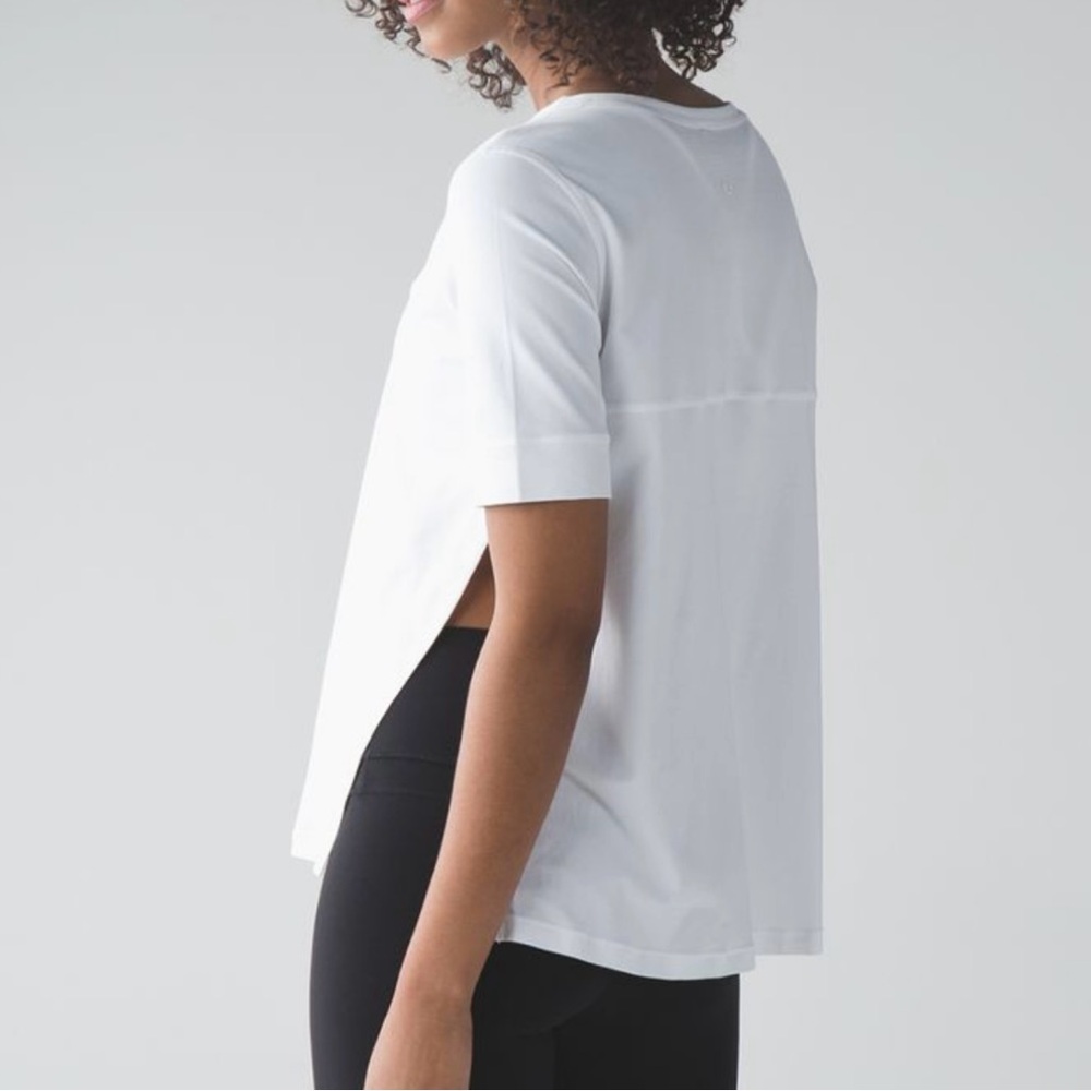 Lululemon white short sleeve with side slits